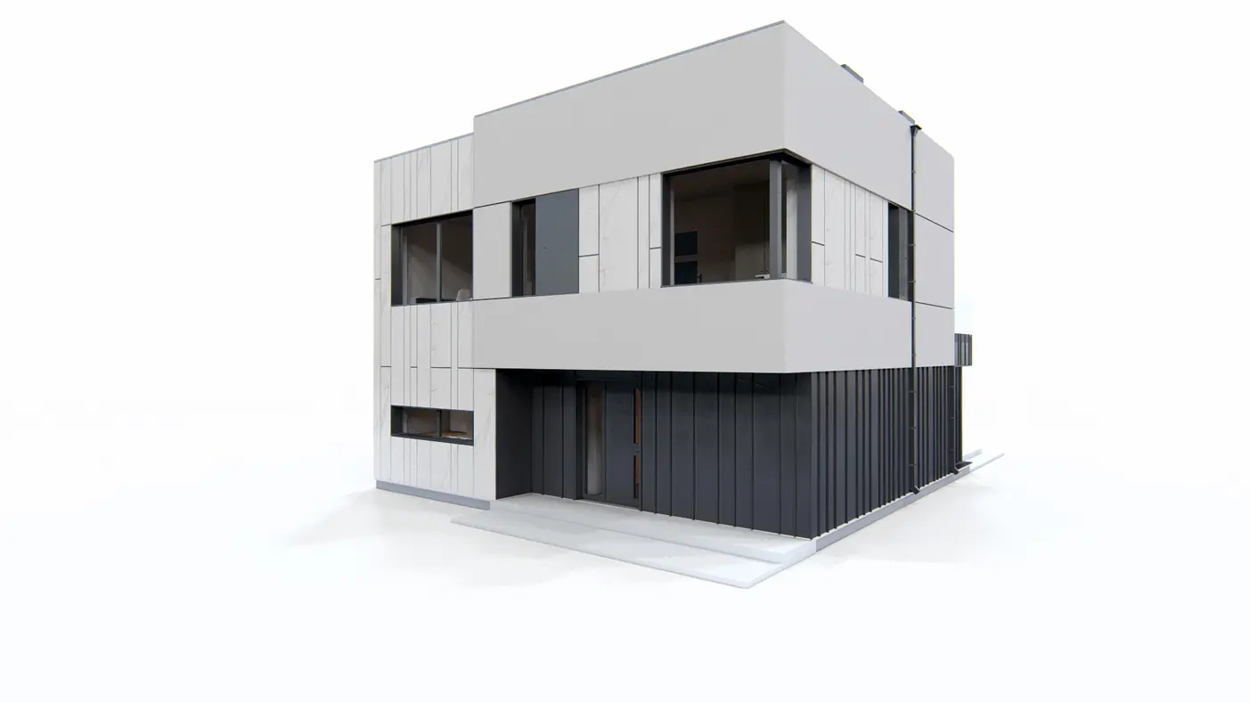 Home project  - Nowoczesny dom piętrowy w miejskim stylu na wąską działkę.