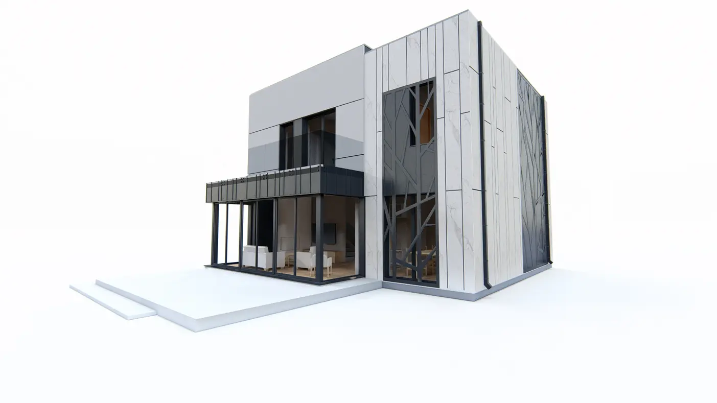 Home project  - Nowoczesny dom piętrowy w miejskim stylu na wąską działkę.