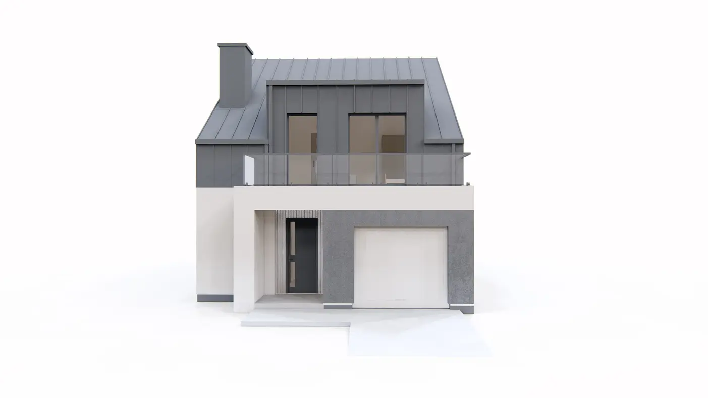 Home project  - Współczesny bliźniak do 110 m2 na wąską działkę.