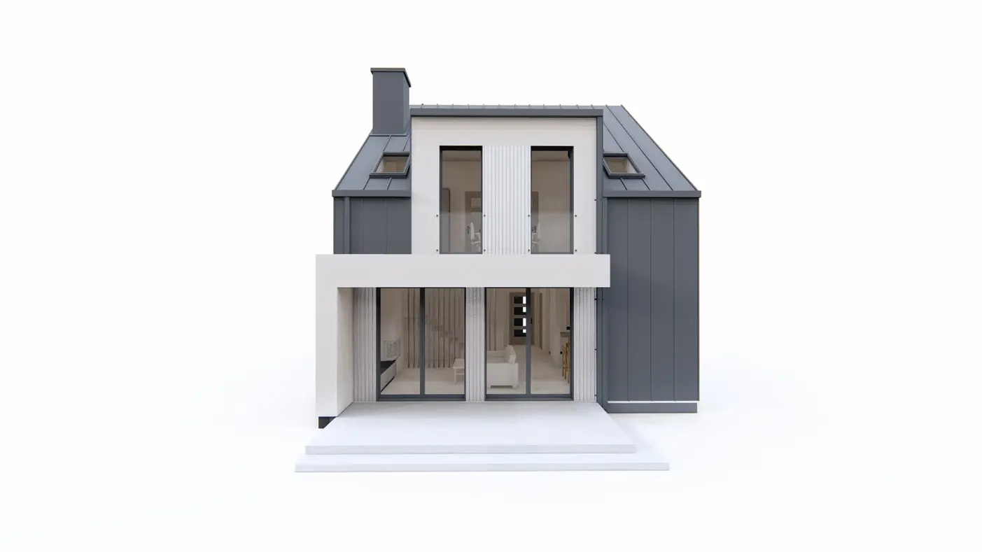 Home project  - Współczesny bliźniak do 110 m2 na wąską działkę.