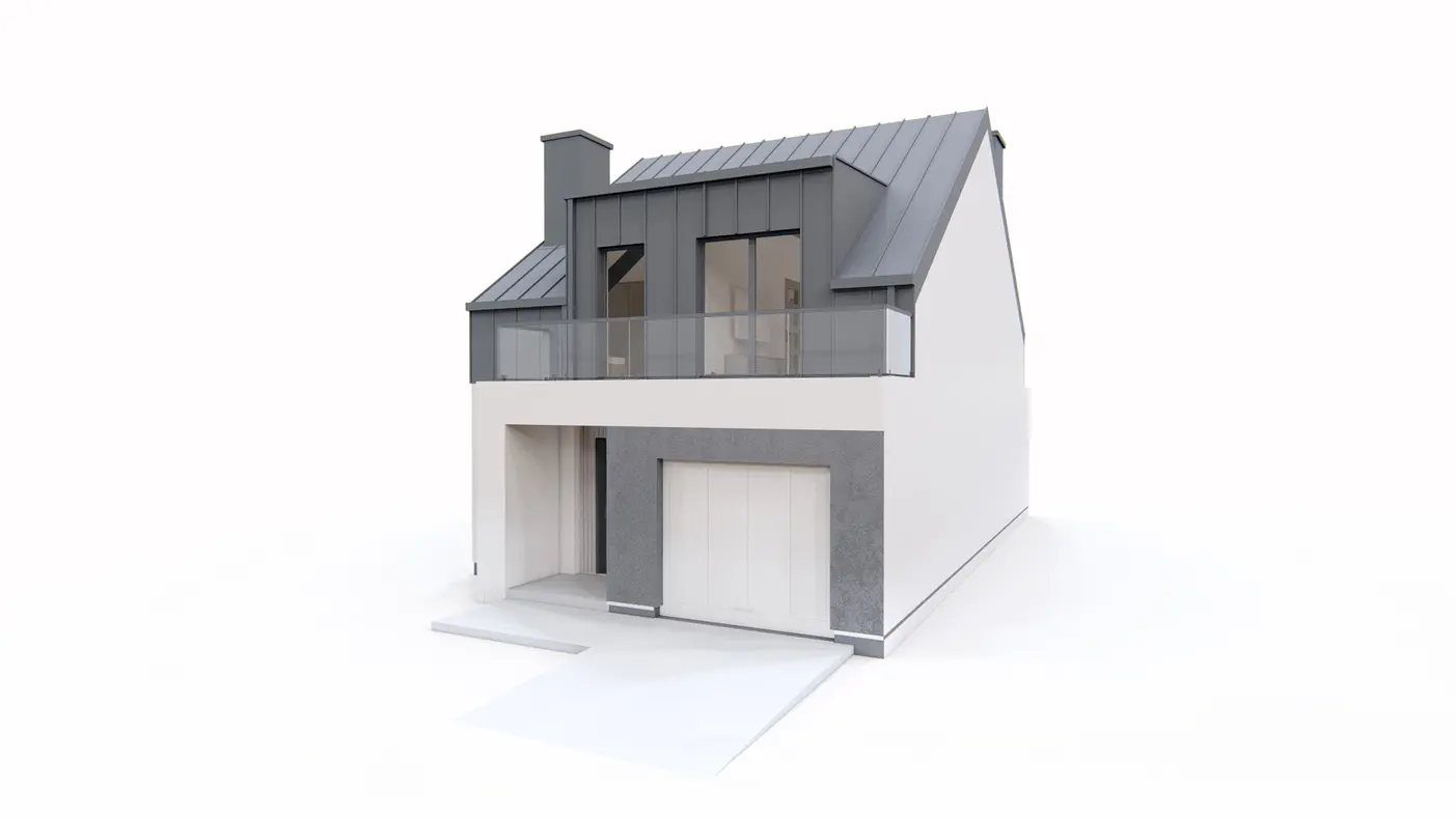 Home project  - Współczesny bliźniak do 110 m2 na wąską działkę.