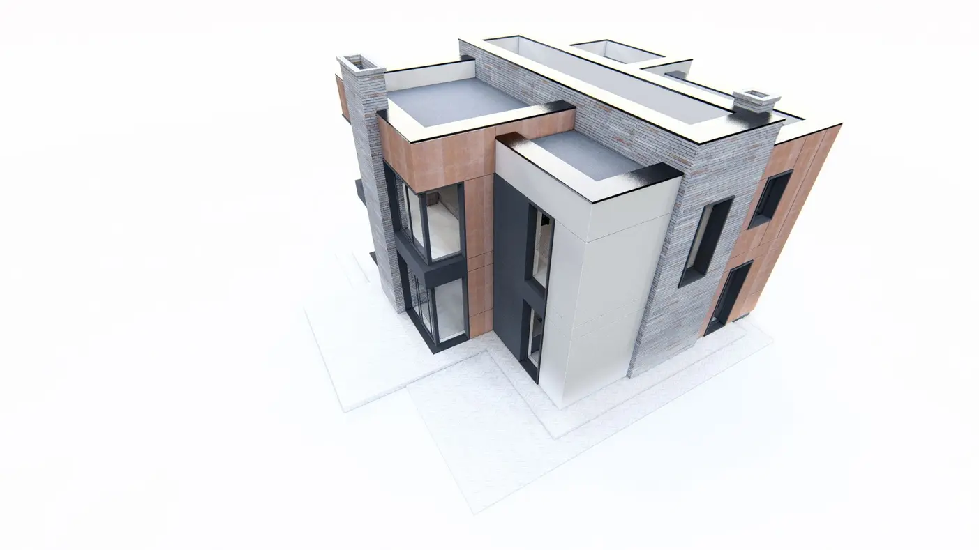 Mājas projekts  - Moderns divstāvu mājas projekts - Zx165