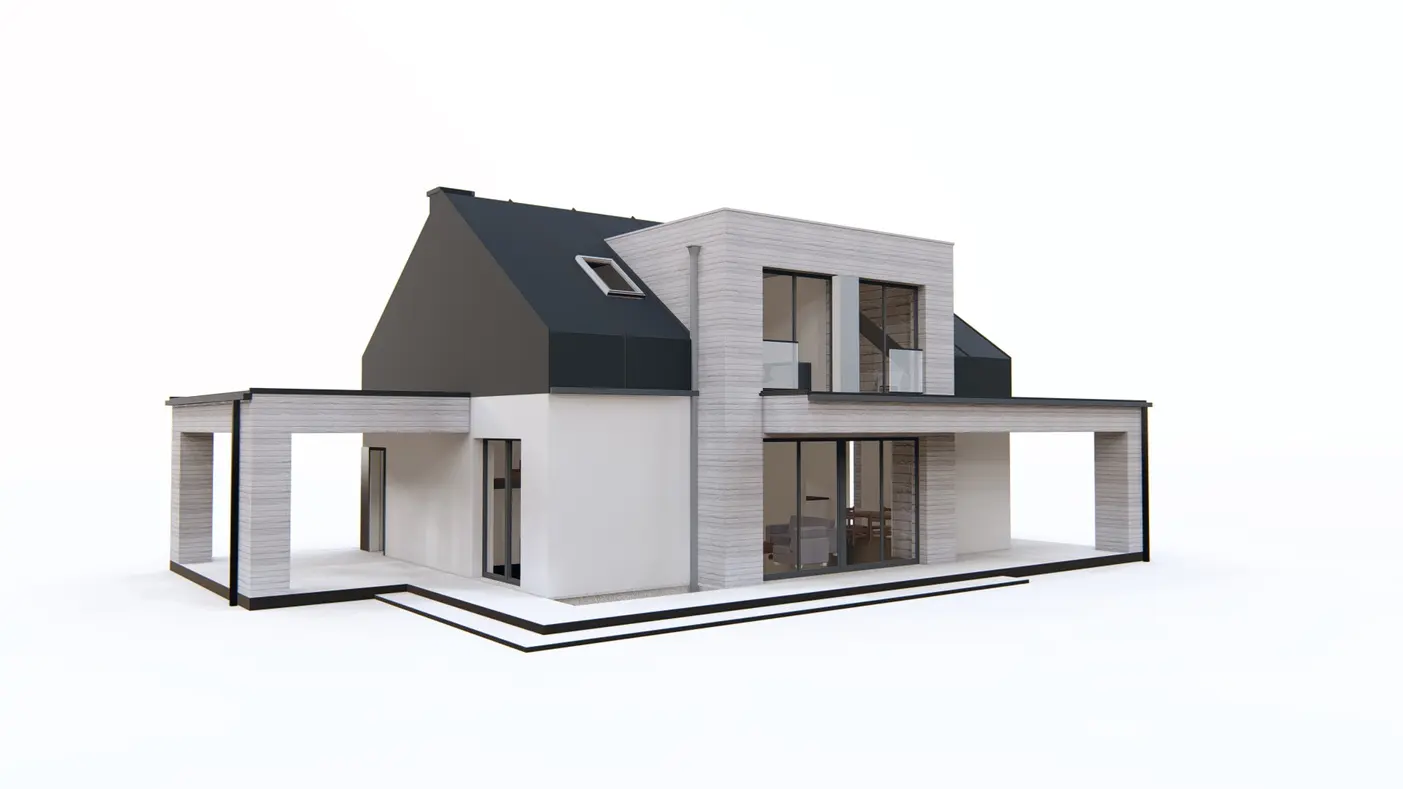 Home project  - dom z poddaszem i lukarną