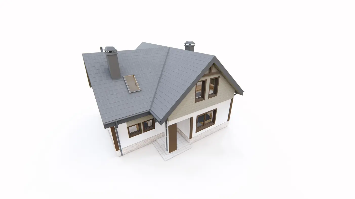 Home project  - Projekt domu na wąską działkę, z pokojem na parterze i kuchnią od ogrodu.