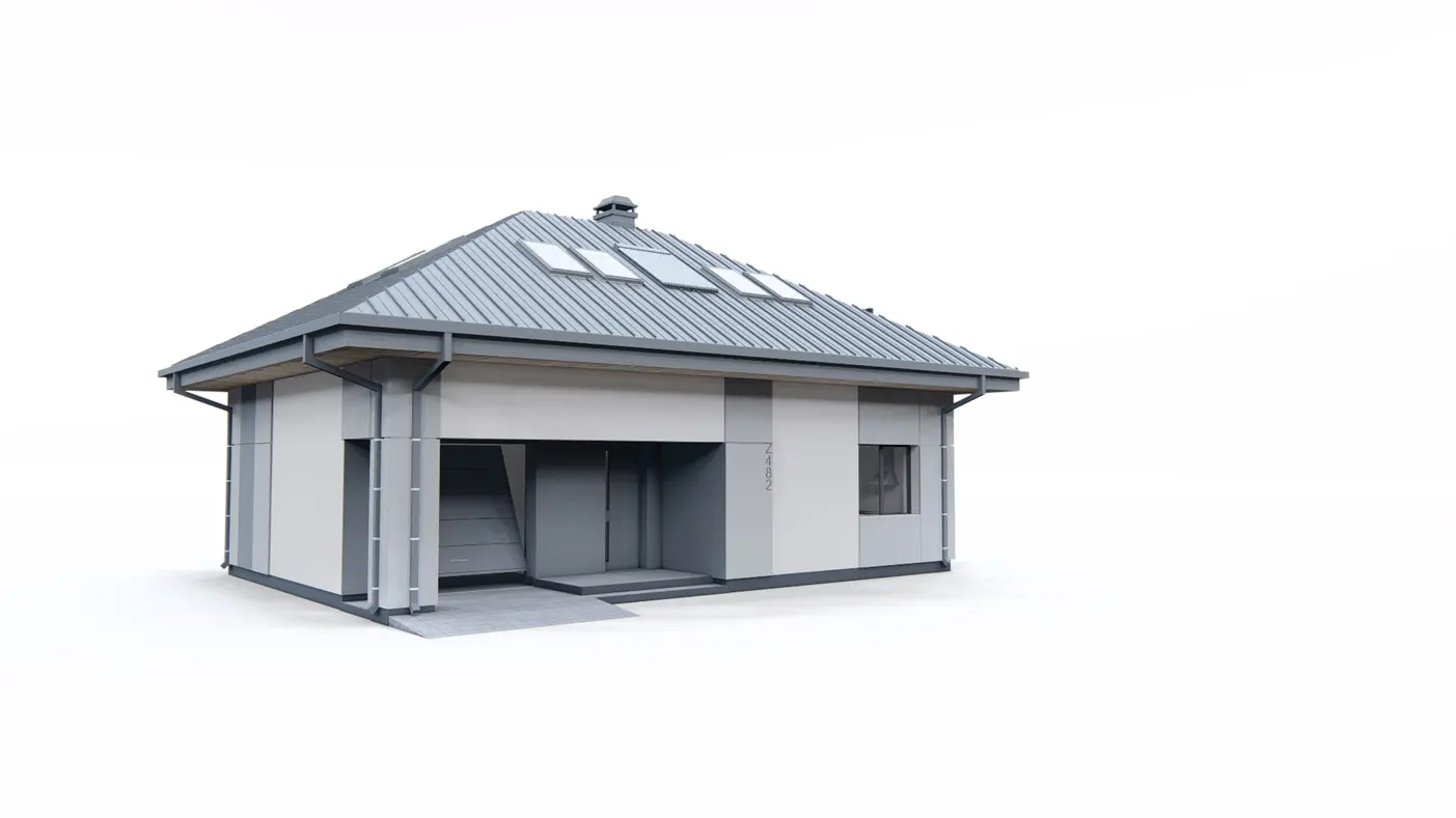 Home project  - Dom parterowy z poddaszem użytkowym