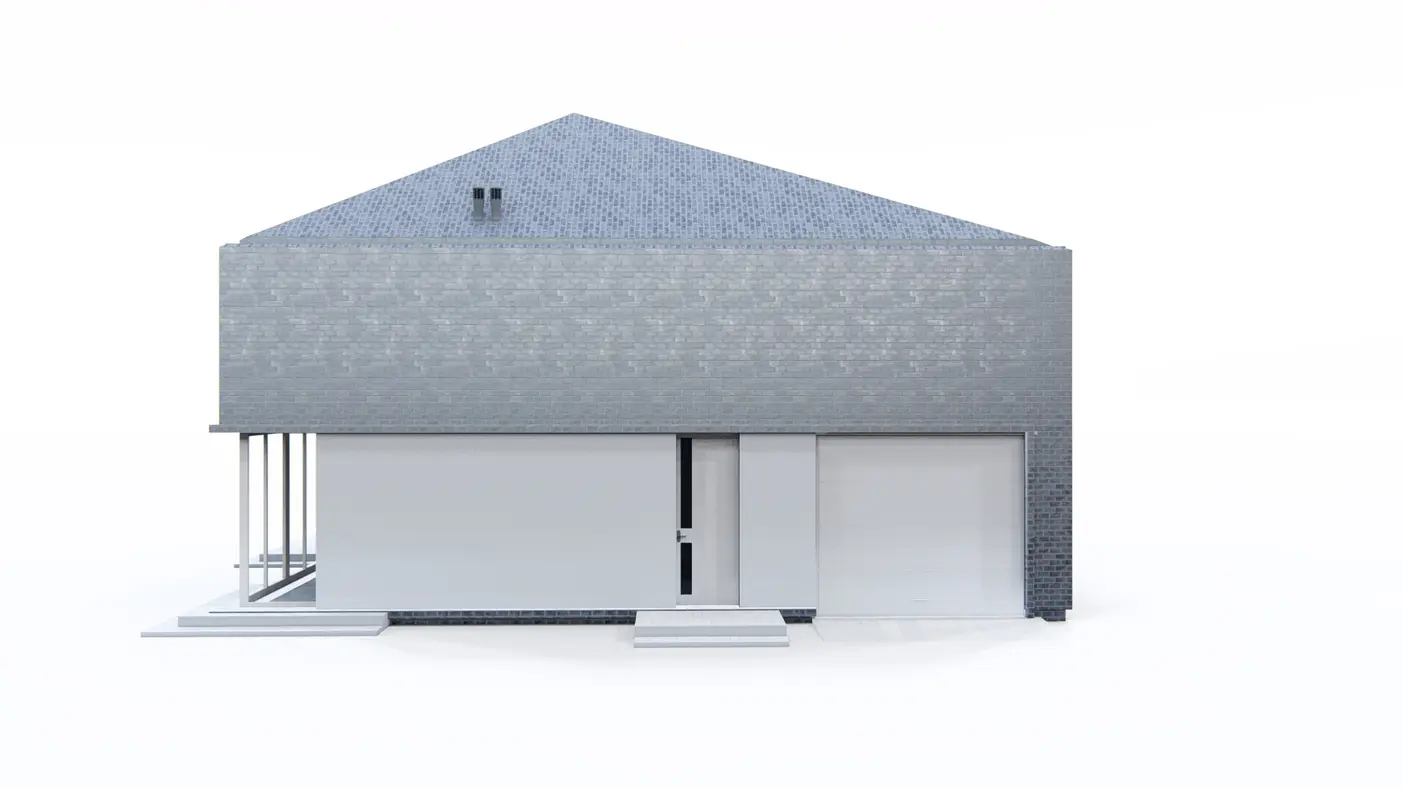 Home project  - Współczesny dom z poddaszem użytkowym, dachem kopertowym i garażem