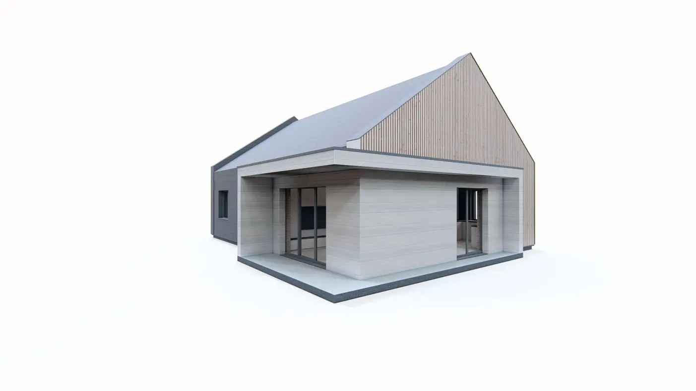 Mājas projekts  - Gaumīgs mūsdienu koka mājas projekts - Z413 D