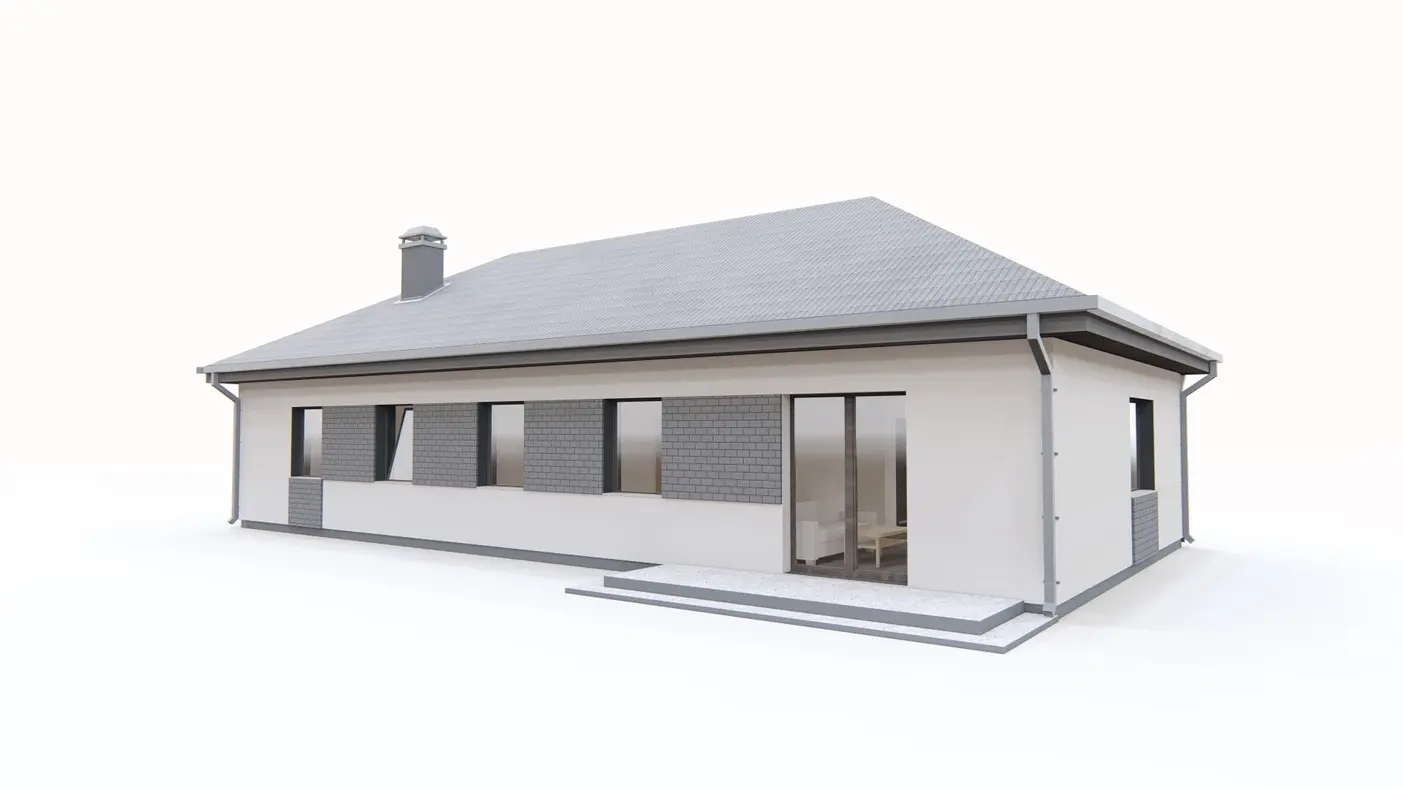 Mājas projekts  - Vienstāvu mājas projekts ar 3 istabām un garāžu - Z488