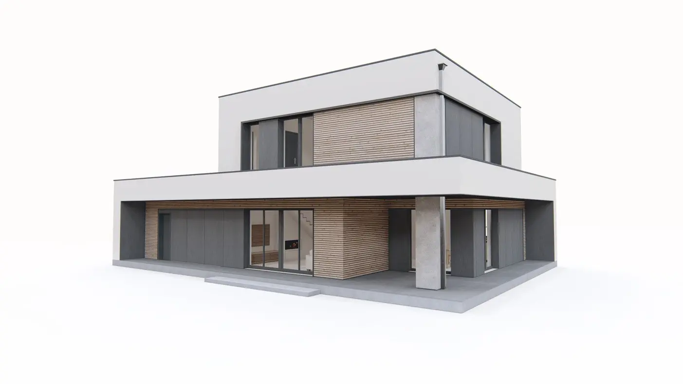 Mājas projekts  - Modernas mājas projekts ar garāžu 2 automašīnām - Zx172