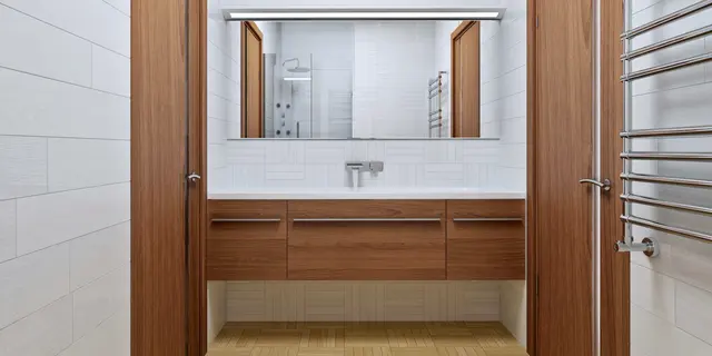 gotowy projekt domu Z16 35 +200 – aranżacja wnętrz, Dom z poddaszem użytkowym z trzema pokojami, dachem kopertowym i dużym tarasem