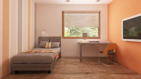 gotowy projekt domu Z41 – aranżacja wnętrz, Projekt domu parterowego na małą działkę, prosty, funkcjonalny i tani w budowie.