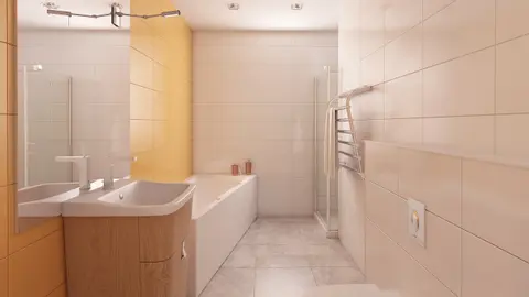 gotowy projekt domu Z41 – aranżacja wnętrz, Projekt domu parterowego na małą działkę, prosty, funkcjonalny i tani w budowie.