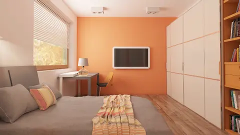 gotowy projekt domu Z41 – aranżacja wnętrz, Projekt domu parterowego na małą działkę, prosty, funkcjonalny i tani w budowie.