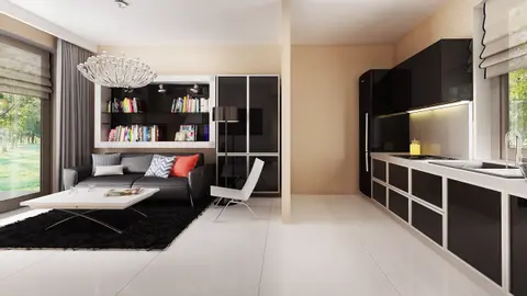 home project Z42 – interior arrangement, Mały dom całoroczny. Szybki i tani w realizacji jako murowany lub drewniany.