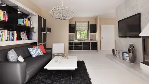 home project Z42 – interior arrangement, Mały dom całoroczny. Szybki i tani w realizacji jako murowany lub drewniany.
