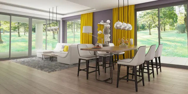 gotowy projekt domu Z317 – aranżacja wnętrz, współczesny dom parterowy z odwróconym układem pomieszczeń, dachem wielospadowym