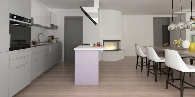 gotowy projekt domu Z317 – aranżacja wnętrz, współczesny dom parterowy z odwróconym układem pomieszczeń, dachem wielospadowym