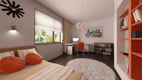 gotowy projekt domu Z241 D (pf) – aranżacja wnętrz, Dom parterowy z dachem dwuspadowym oraz płytą fundamentową.
