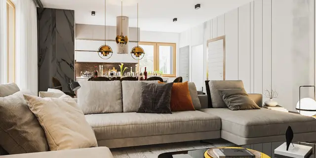 gotowy projekt domu Z555 D – aranżacja wnętrz, Nowoczesny dom z oryginalnymi elementami wykończenia dla dużej rodziny