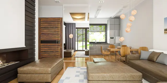 gotowy projekt domu Z428 st – aranżacja wnętrz, Wariant ze stropem Teriva oraz więźbą tradycyjną