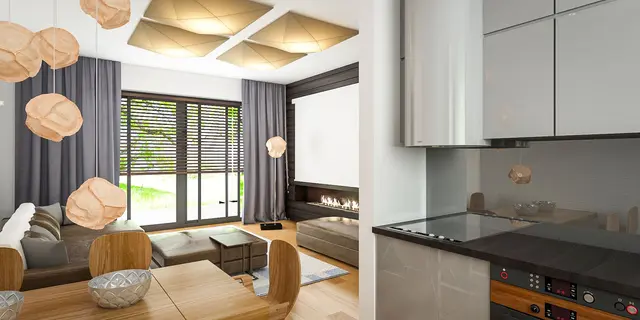 gotowy projekt domu Z428 st – aranżacja wnętrz, Wariant ze stropem Teriva oraz więźbą tradycyjną