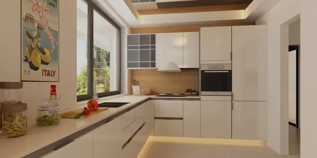 gotowy projekt domu Z259 D – aranżacja wnętrz, Projekt małego domu (ok. 80m2) parterowego z garażem; szybki i tani w budowie.