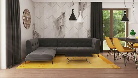 gotowy projekt domu Z334 D – aranżacja wnętrz, Dom parterowy z dachem dwuspadowym, 3 sypialniami i przestronną strefą dzienną.