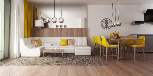 gotowy projekt domu Z459 D EcoDom – aranżacja wnętrz, Dom o powierzchni 126 m2 z dachem dwuspadowym, 4 pokojami oraz dużym salonem