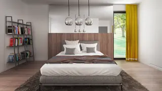 gotowy projekt domu Z459 D EcoDom – aranżacja wnętrz, Dom o powierzchni 126 m2 z dachem dwuspadowym, 4 pokojami oraz dużym salonem