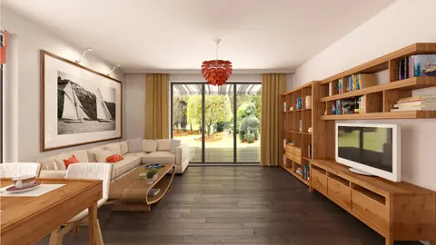 gotowy projekt domu Z241 D EcoDom – aranżacja wnętrz, Dom parterowy z dachem dwuspadowym. Tani w budowie i eksploatacji.