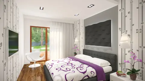 home project Zx102 – interior arrangement, Nowoczesny dom parterowy z garażem dwustanowiskowym.