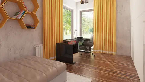 home project Zx103 – interior arrangement, Nowoczesny dom z płaskim dachem,czterema sypialniami i garażem dwustanowiskowym.