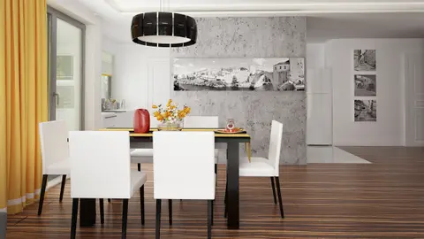 home project Zx103 – interior arrangement, Nowoczesny dom z płaskim dachem,czterema sypialniami i garażem dwustanowiskowym.