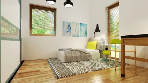 gotowy projekt domu Zx105 – aranżacja wnętrz, Parterowy dom w stylu modern z obszernymi, jasnymi wnętrzami na planie kwadratu