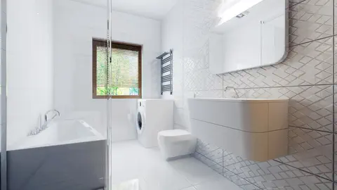 gotowy projekt domu Zx105 – aranżacja wnętrz, Parterowy dom w stylu modern z obszernymi, jasnymi wnętrzami na planie kwadratu