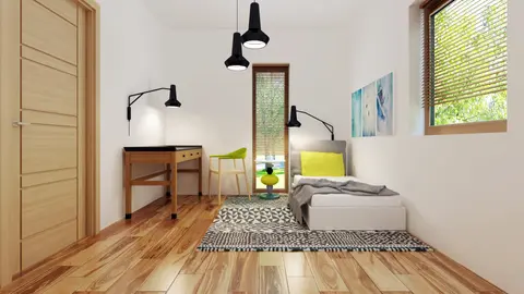 gotowy projekt domu Zx105 – aranżacja wnętrz, Parterowy dom w stylu modern z obszernymi, jasnymi wnętrzami na planie kwadratu