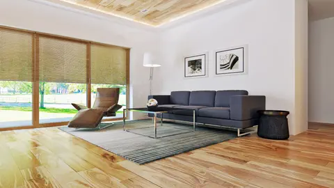 gotowy projekt domu Zx105 – aranżacja wnętrz, Parterowy dom w stylu modern z obszernymi, jasnymi wnętrzami na planie kwadratu