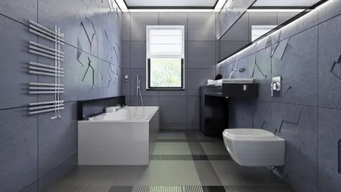 gotowy projekt domu Z273 – aranżacja wnętrz, Kompaktowy dom parterowy z trzema sypialniami przykryty dachem kopertowym.