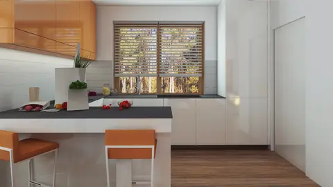 home project Z178 a – interior arrangement, Wersja z dodatkowym pokojem na parterze i nowoczesnymi elewacjami.