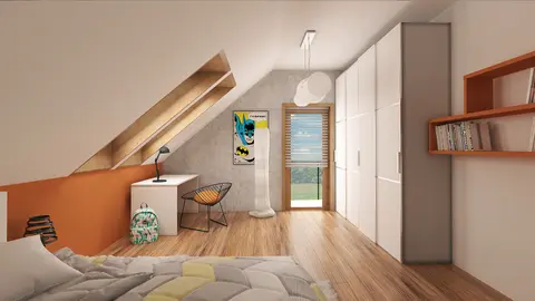 home project Z178 a – interior arrangement, Wersja z dodatkowym pokojem na parterze i nowoczesnymi elewacjami.
