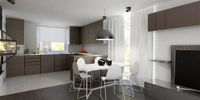 gotowy projekt domu Z75 – aranżacja wnętrz, Łatwy w budowie dom z poddaszem, czterema pokojami, tarasem, na małą działkę