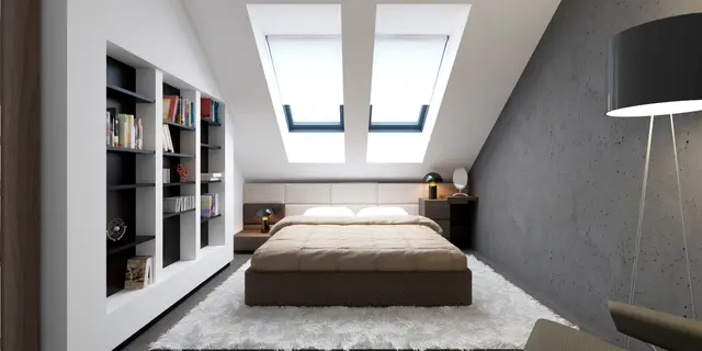 gotowy projekt domu Z75 – aranżacja wnętrz, Łatwy w budowie dom z poddaszem, czterema pokojami, tarasem, na małą działkę