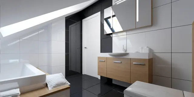 gotowy projekt domu Z75 – aranżacja wnętrz, Łatwy w budowie dom z poddaszem, czterema pokojami, tarasem, na małą działkę