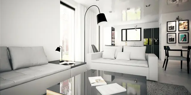 gotowy projekt domu Z230 – aranżacja wnętrz, Funkcjonalny parterowy dom z możliwością adaptacji poddasza.