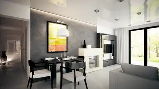 home project Z230 – interior arrangement, Funkcjonalny parterowy dom z możliwością adaptacji poddasza. 