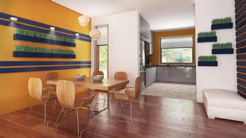home project Z304 – interior arrangement, Optymalny, tani w budowie z dachem dwuspadowym projekt domu. 