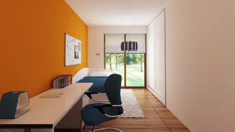 home project Z308 – interior arrangement, Mały, parterowy dom z prostym dwuspadowym dachem z ogrzewaniem na paliwo stałe. 