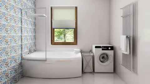 home project Z308 – interior arrangement, Mały, parterowy dom z prostym dwuspadowym dachem z ogrzewaniem na paliwo stałe. 