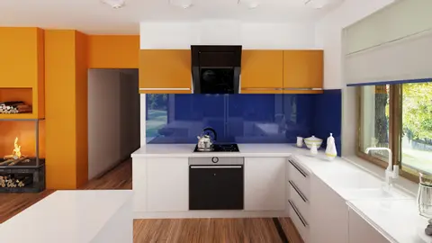 home project Z308 – interior arrangement, Mały, parterowy dom z prostym dwuspadowym dachem z ogrzewaniem na paliwo stałe. 