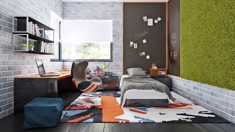 home project Zx63 A – interior arrangement, Piętrowy, nowoczesny dom z płaskim dachem i z garażem jednostanowiskowym.